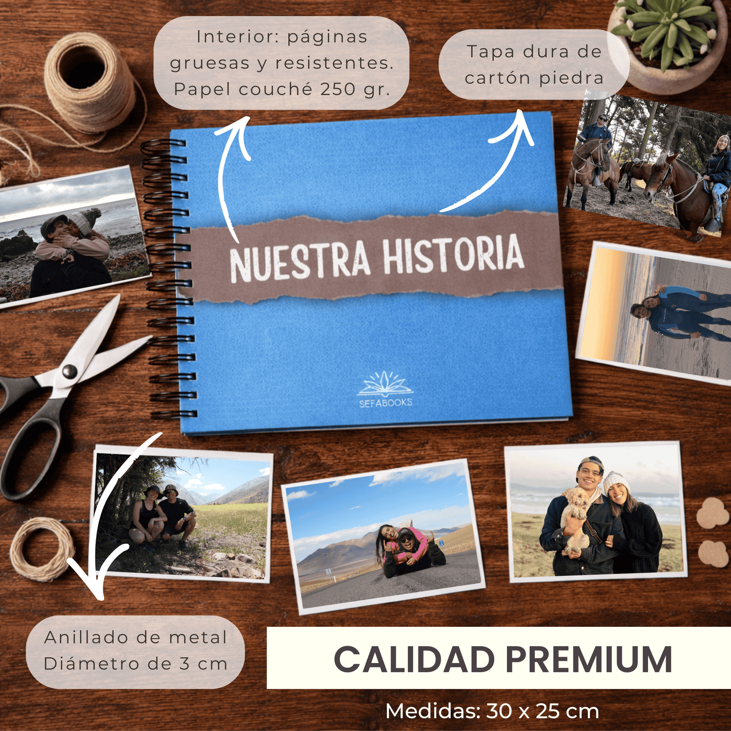 Álbum para parejas - "Nuestra historia"+ EMPAQUE DE REGALO