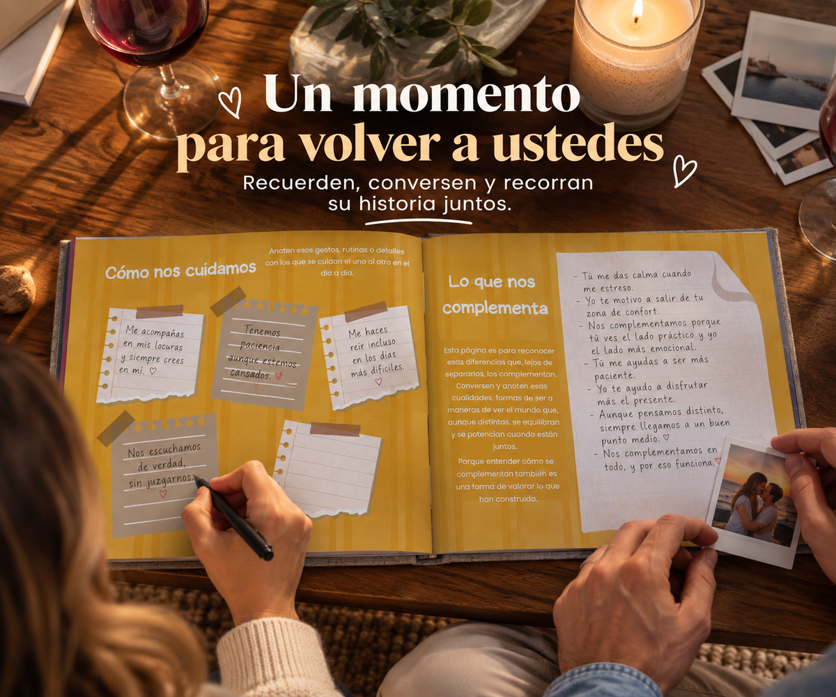 Pack Matrimonio 💍: álbum de bebés artesanal 0-18 años + álbum de parejas Premium