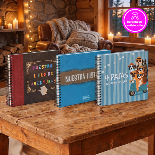 Pack Amor, Aventuras y Huellas 💖🌄🐾: libro de aventuras 70 actividades + álbum para parejas "Nuestra historia"+ álbum para perritos