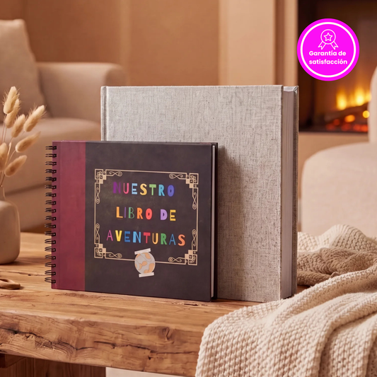 Pack ✨Recuerdos que Crecen✨: álbum de bebés artesanal 0-18 años + libro de aventuras 70 actividades