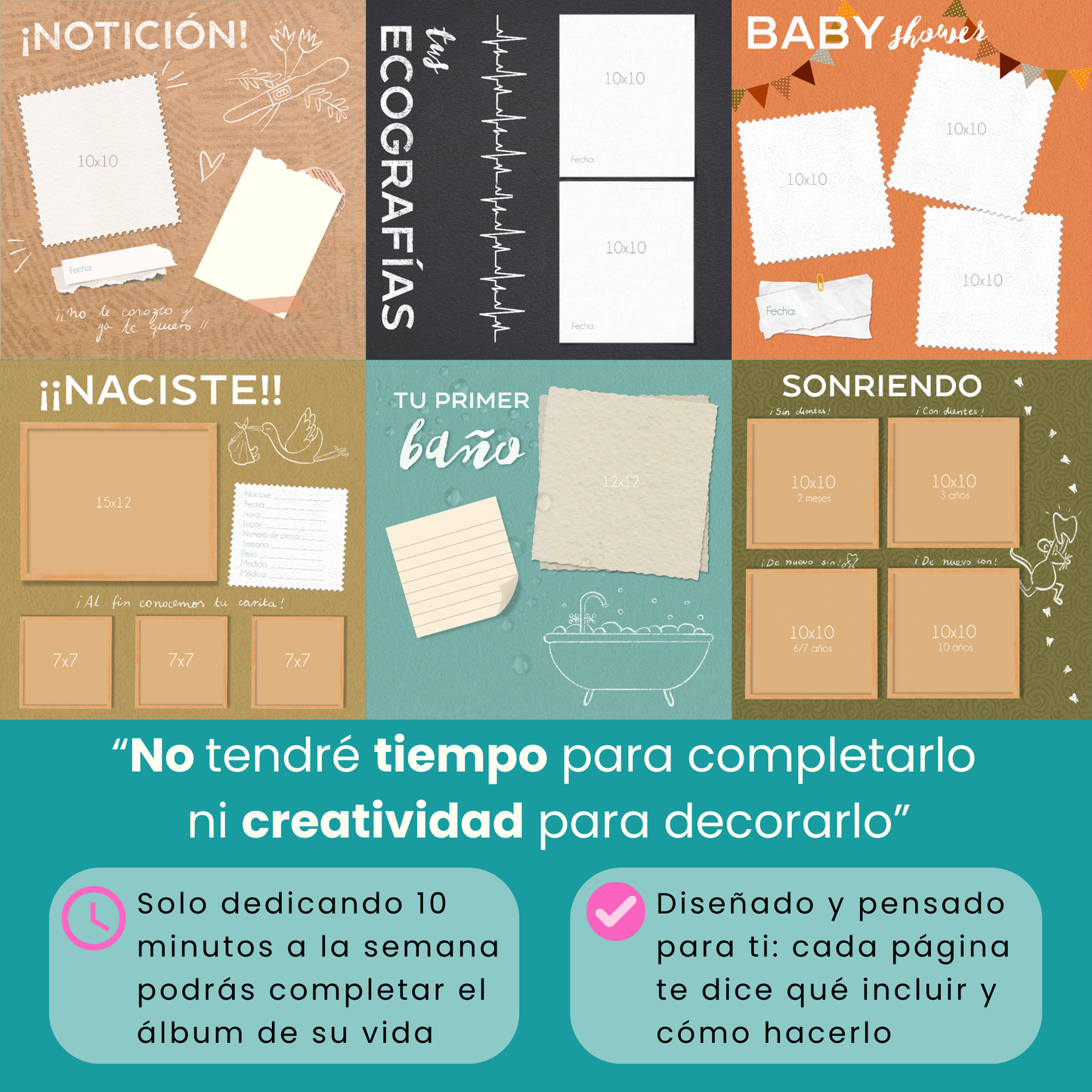 Álbum para bebé - "UN LIBRO PARA TI, SOBRE TI" - Su historia de 0 a 18 años + Empaque de REGALO