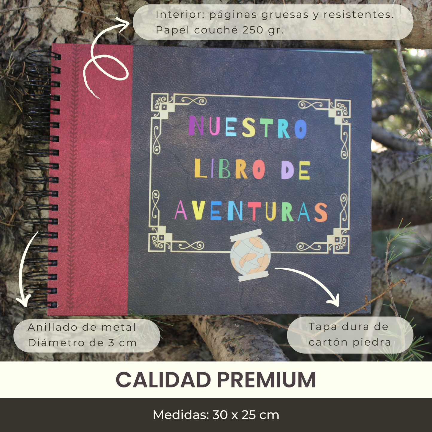 Álbum para Aventureros (parejas/familias) - "NUESTRO LIBRO DE AVENTURAS" - descubre 70 lugares/actividades + Empaque de REGALO