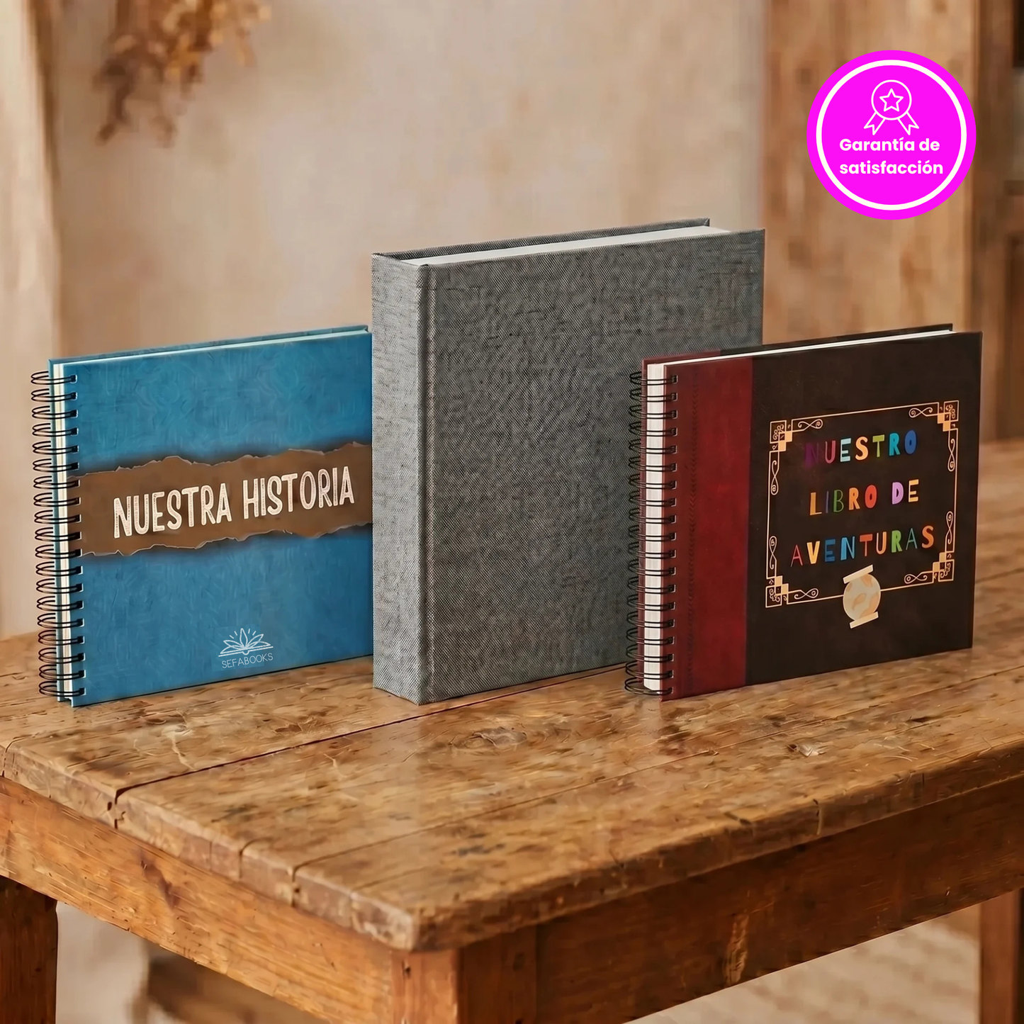 Pack Familia, Amor y Aventuras 💖🐣🌄: álbum para parejas "Nuestra historia" + álbum de bebés artesanal 0-18 años + libro de aventuras 70 actividades