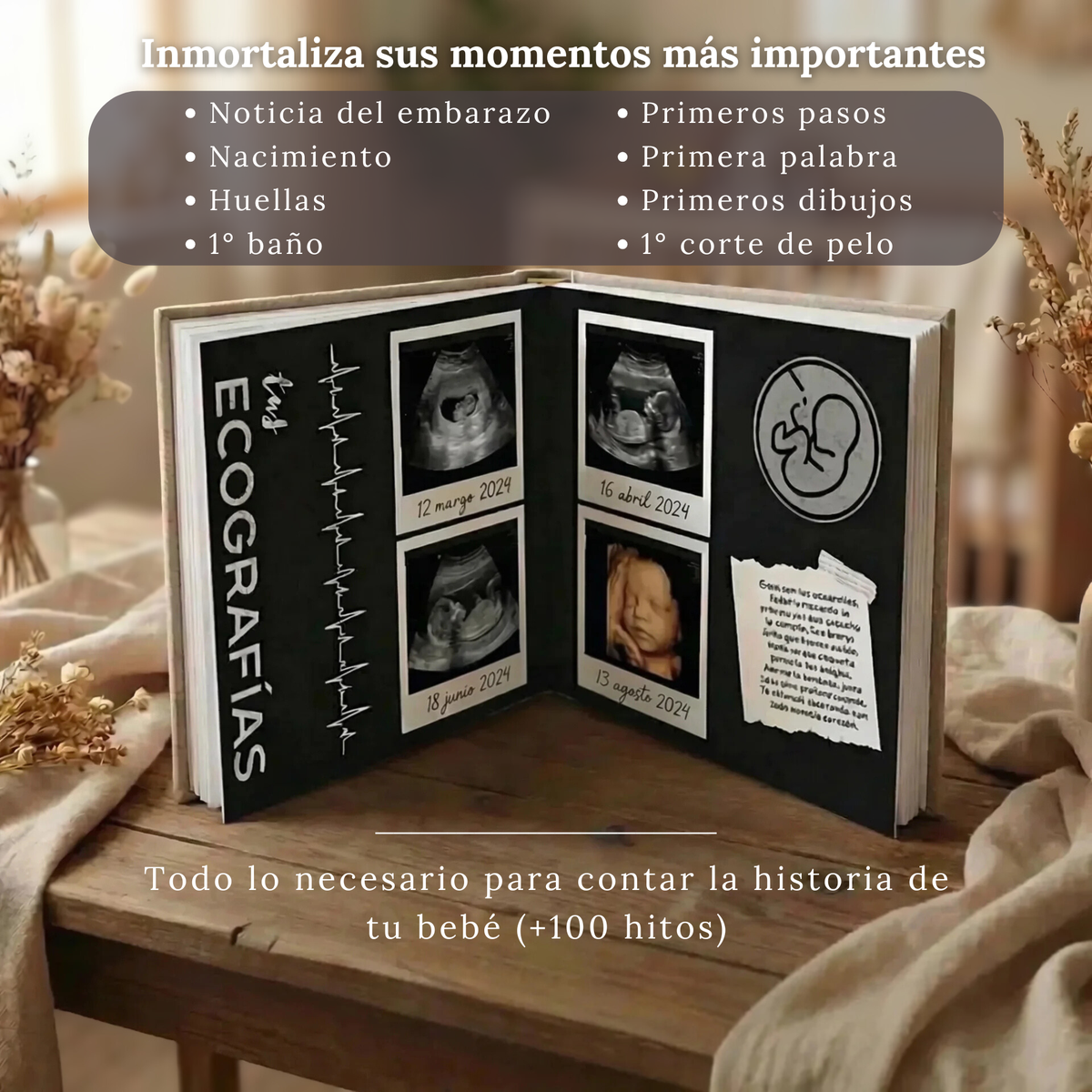 Pack Matrimonio 💍:  álbum de bebés artesanal 0-18 años + álbum de parejas Premium