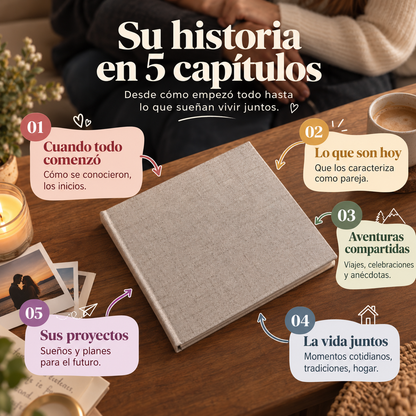 [PREVENTA] Álbum para parejas - Versión PREMIUM - Su historia desde que se conocieron + Empaque de REGALO