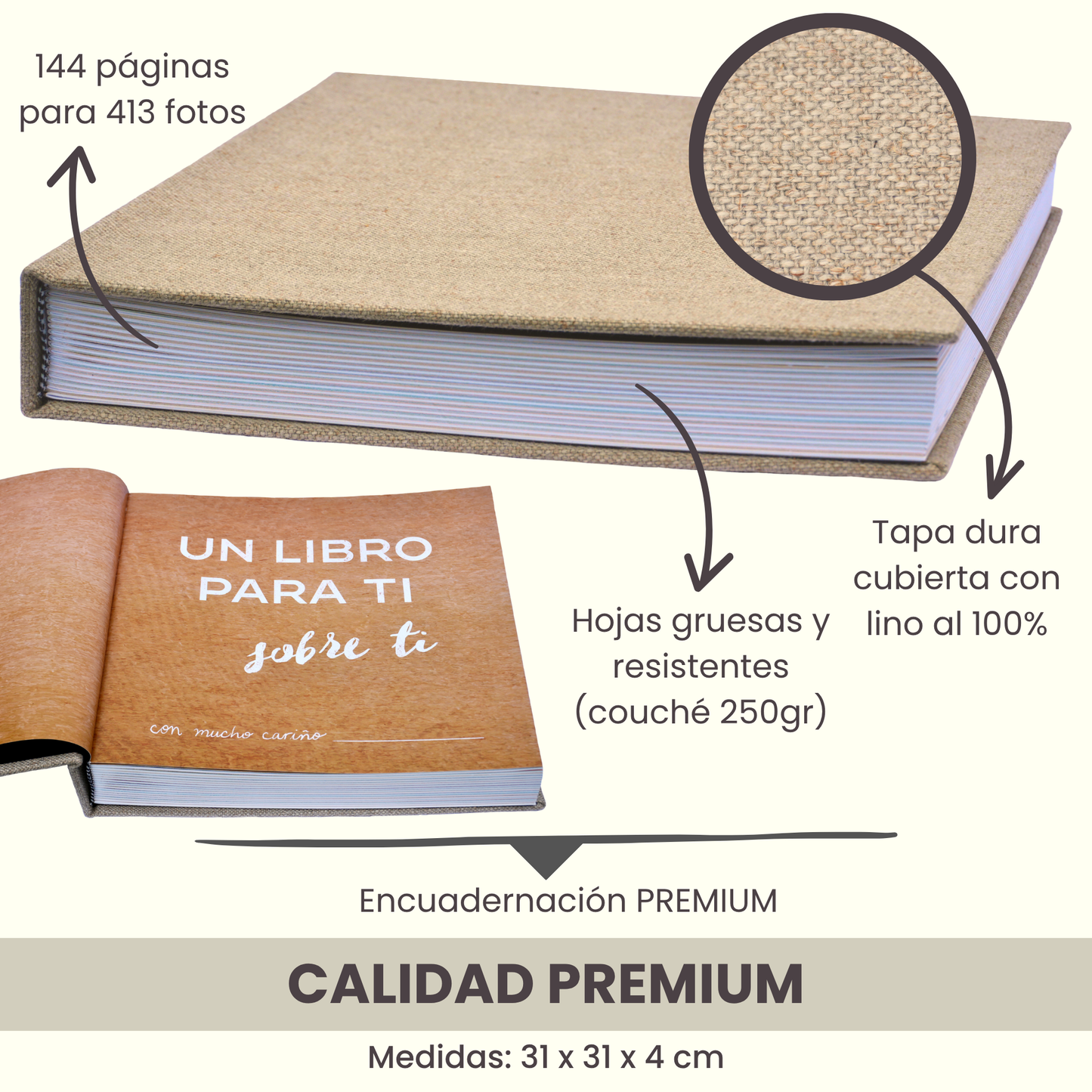 Álbum para bebé - "UN LIBRO PARA TI, SOBRE TI" - Su historia de 0 a 18 años + Empaque de REGALO