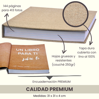 Álbum para bebé - "UN LIBRO PARA TI, SOBRE TI" - Su historia de 0 a 18 años + Empaque de REGALO