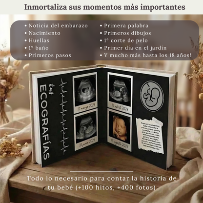 Álbum para bebé ARTESANAL - Su vida de 0 a 18 años + Empaque de REGALO