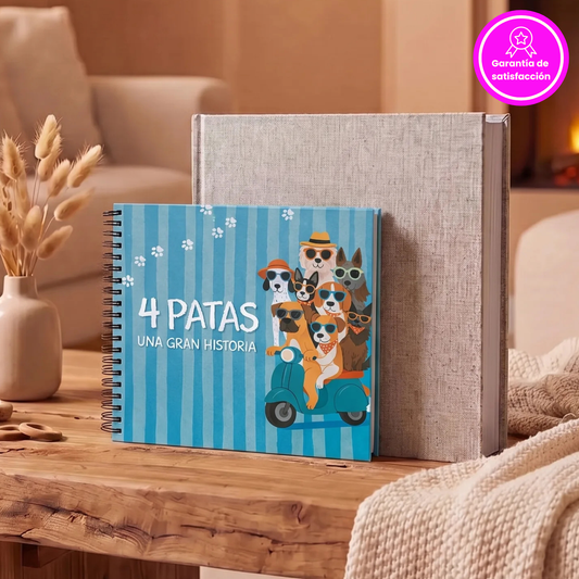 Pack Nuestra Familia 🐣🐾: álbum de bebés artesanal 0-18 años + álbum para perritos