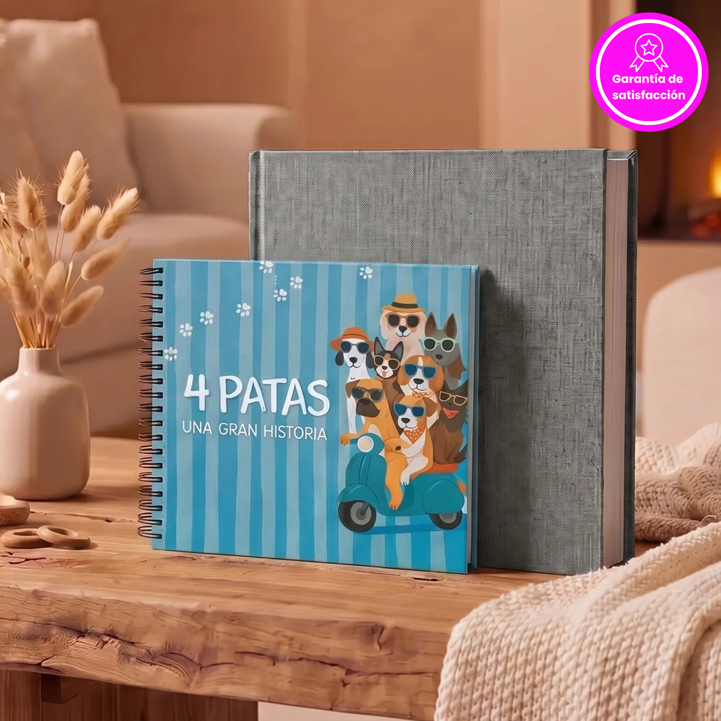 Pack Nuestra Familia 🐣🐾: álbum de bebés artesanal 0-18 años + álbum para perritos